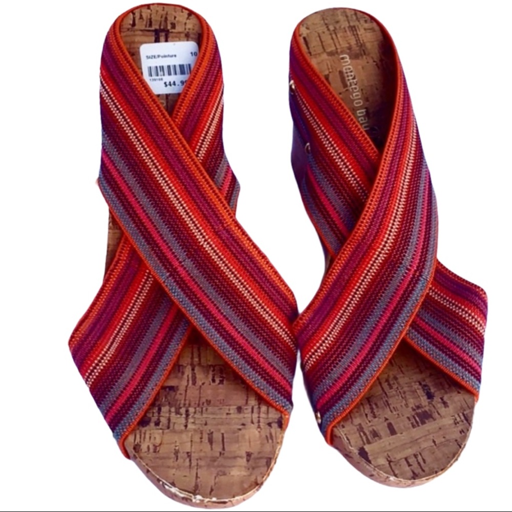 Montego Bay Club wedge elastic straps Sz  10